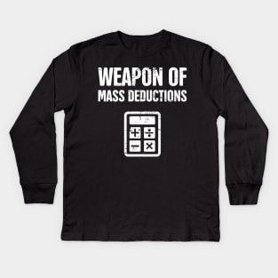 Mass Deductions | Funny Accountant Kids Long Sleeve T-Shirt